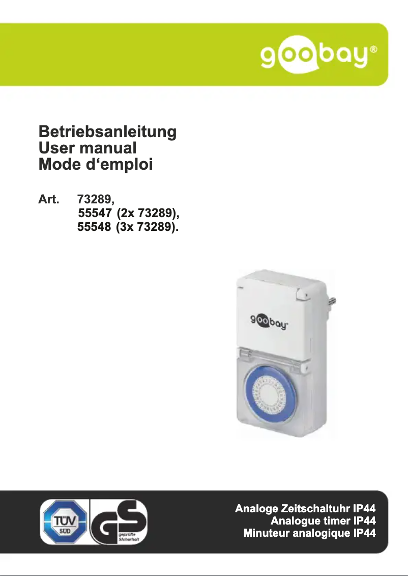 Imagen de la primera página del manual del dispositivo 55548