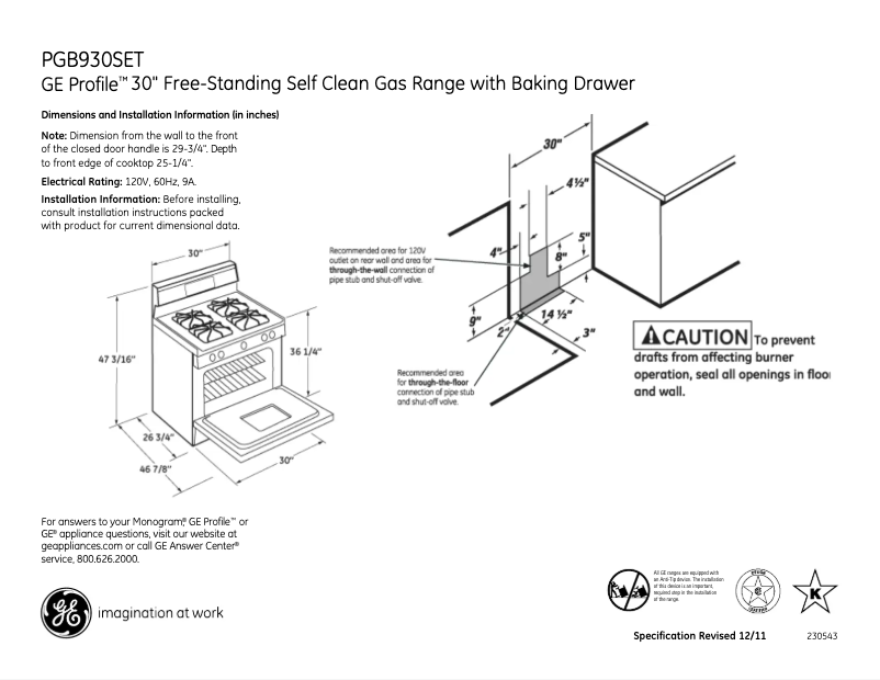 Imagen de la primera página del manual del dispositivo Profile PGB930SETSS