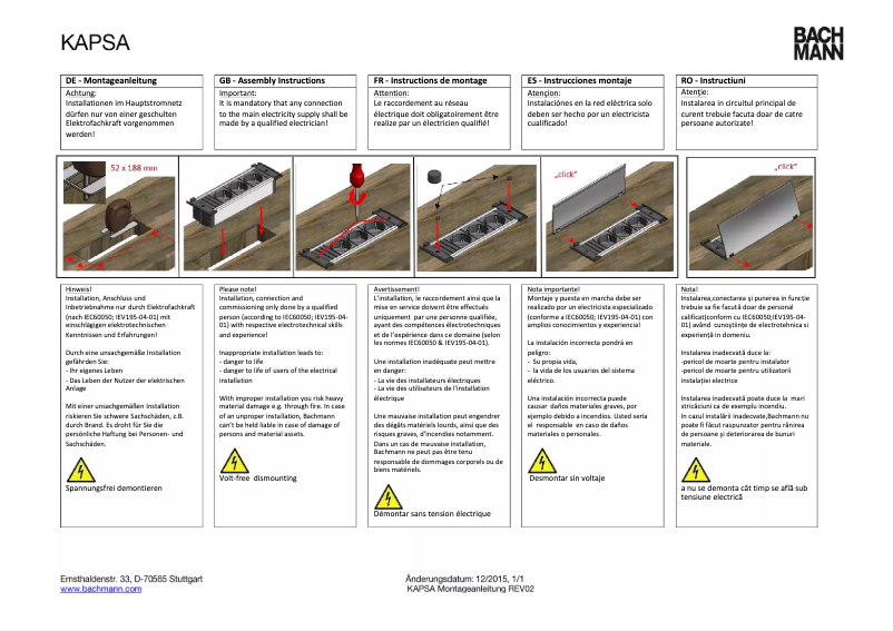 Página 1 del manual Manual de usuario Bachmann KAPSA