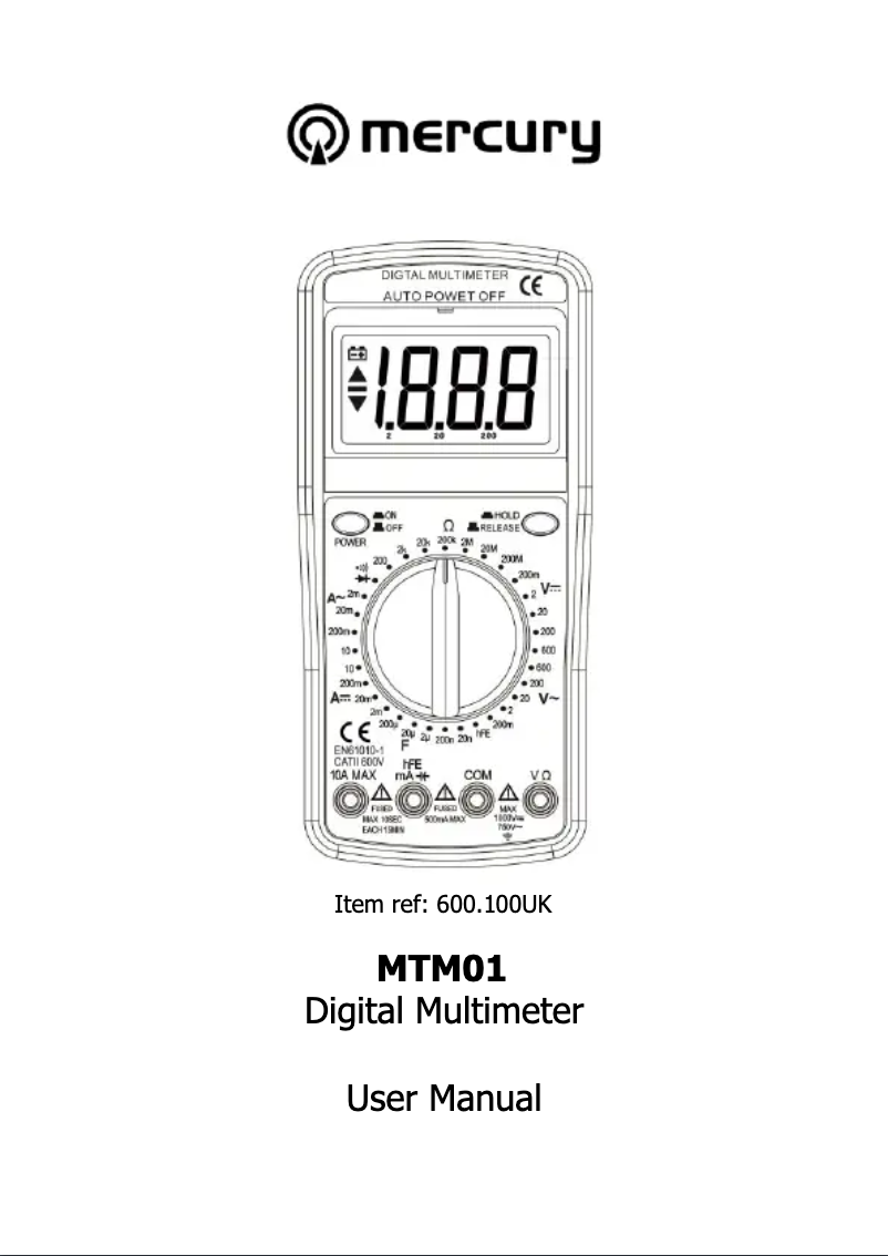 Página 1 del manual Manual de usuario Mercury MTM01