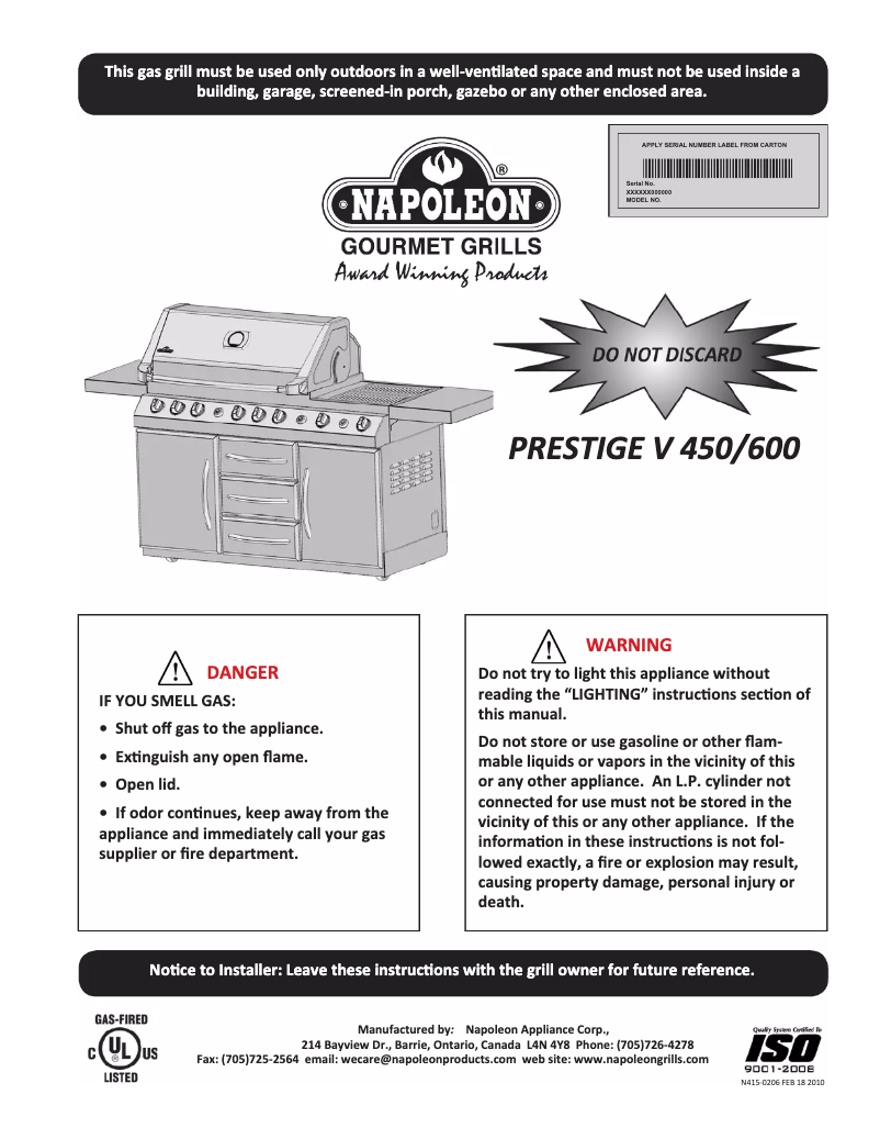 Imagen de la primera página del manual del dispositivo Prestige FIVE 600