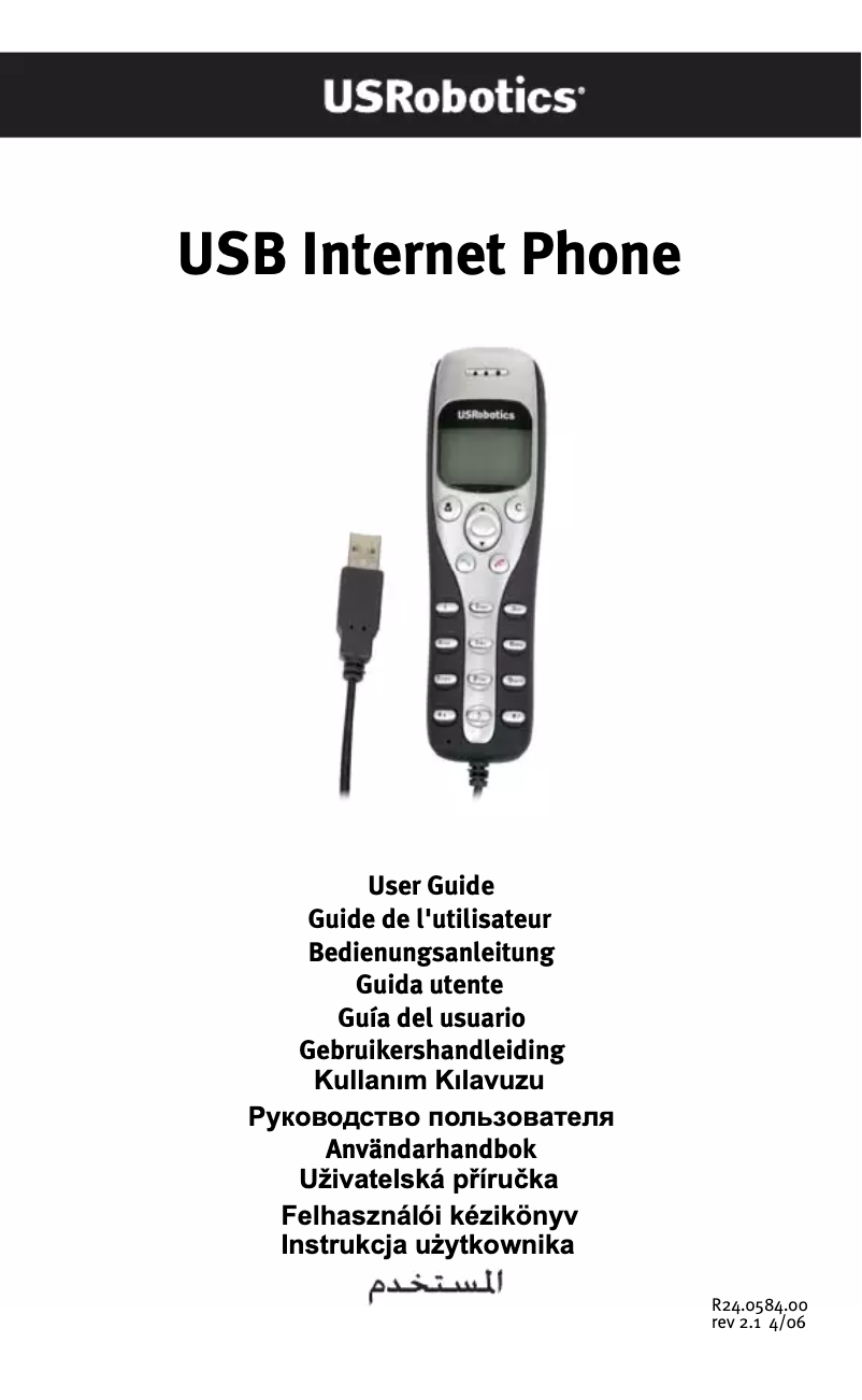 Imagen de la primera página del manual del dispositivo USB Internet Phone 9601