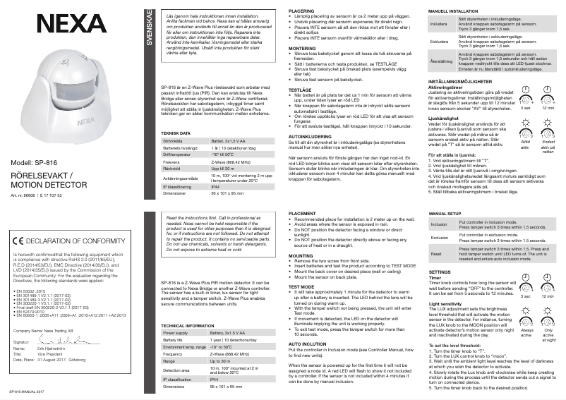 Página 1 del manual Manual de usuario Nexa SP-816