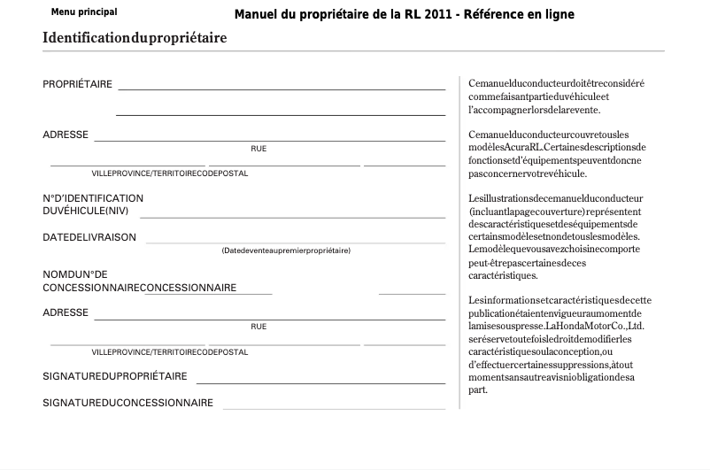 Imagen de la primera página del manual del dispositivo RL (2011)