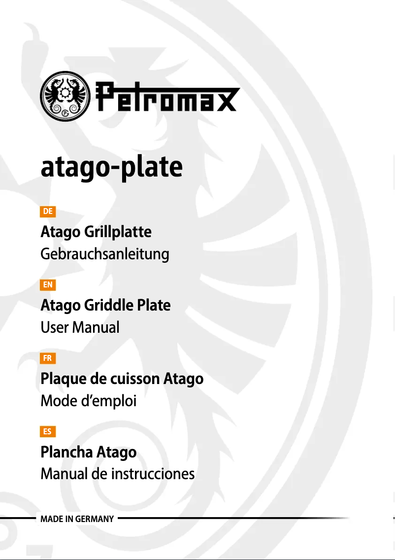 Página 1 del manual Manual de usuario Petromax Atago