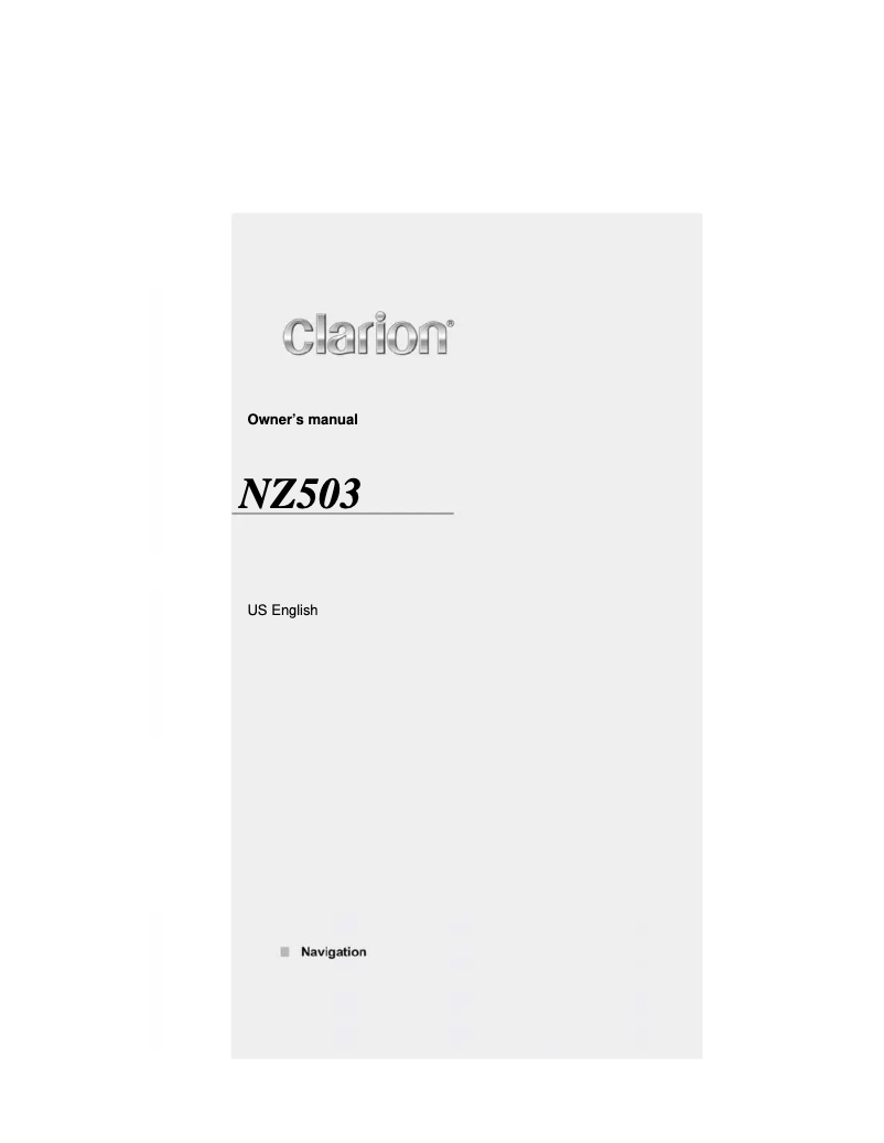 Página 1 del manual Manual de usuario Clarion NZ503