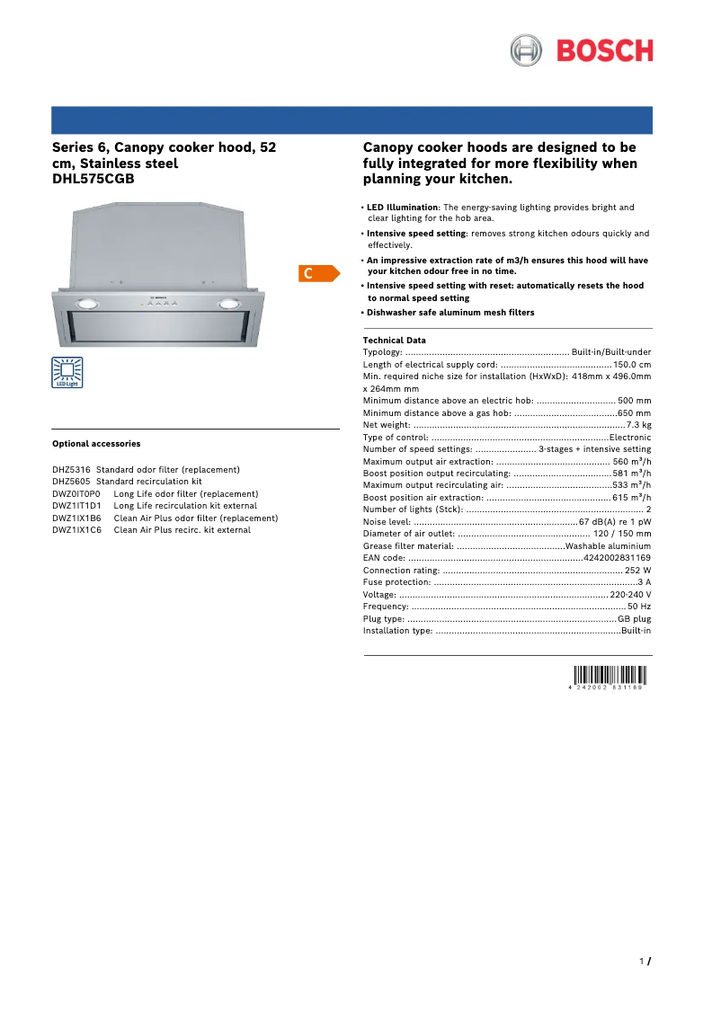 Imagen de la primera página del manual del dispositivo DHL575CGB