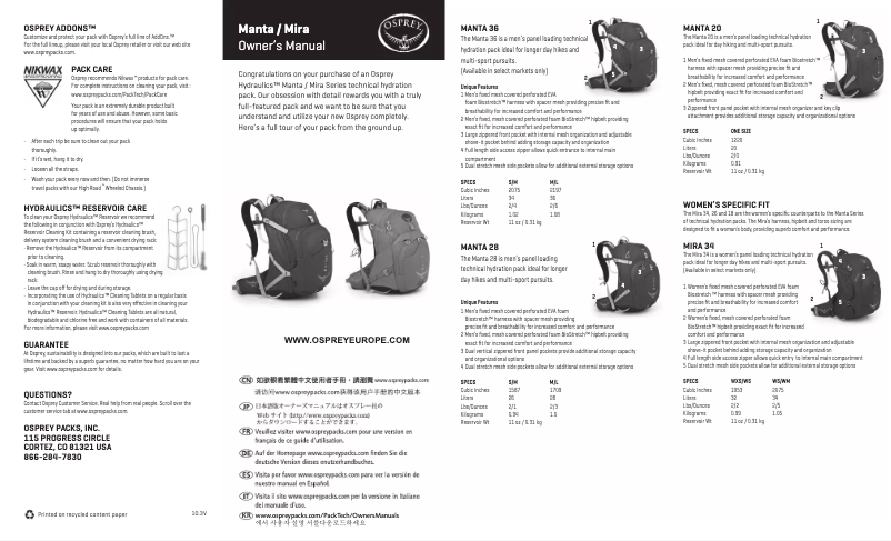 Imagen de la primera página del manual del dispositivo Mira 26