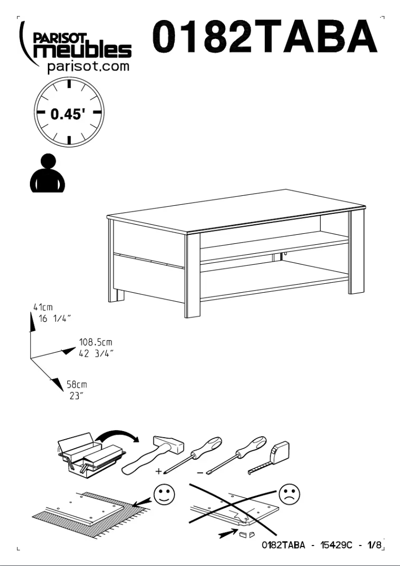 Página 1 del manual Manual de usuario Parisot 0182TABA