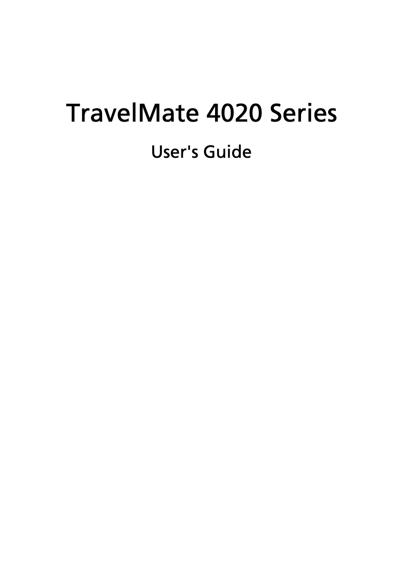 Imagen de la primera página del manual del dispositivo Travelmate 4020