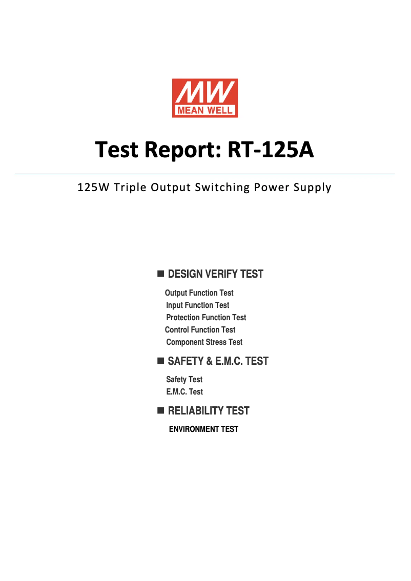 Imagen de la primera página del manual del dispositivo RT-125A