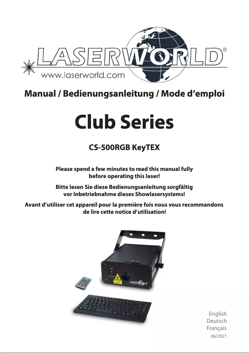 Página nº 1 - Manual de usuario Laserworld CS-500RGB KeyTEX