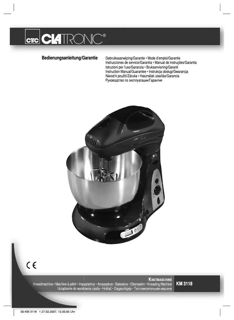 Página 1 del manual Manual de usuario Clatronic KM 3118