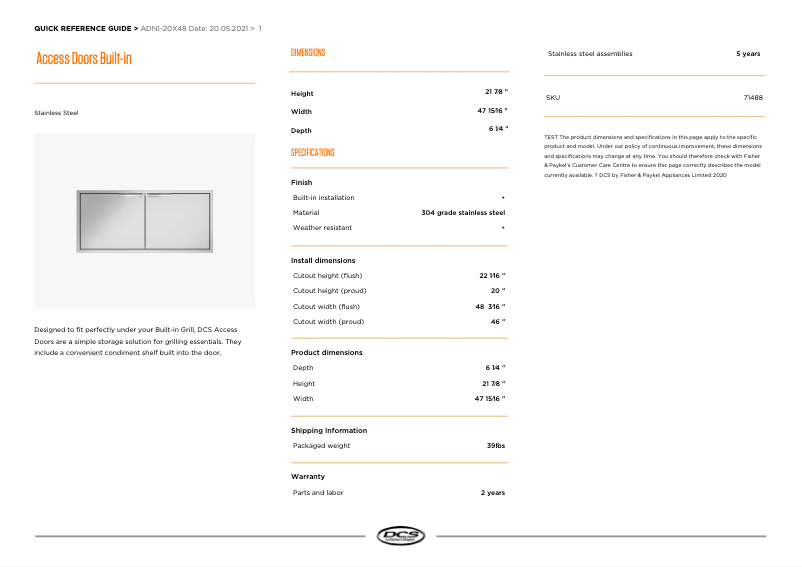Imagen de la primera página del manual del dispositivo ADN1-20X48