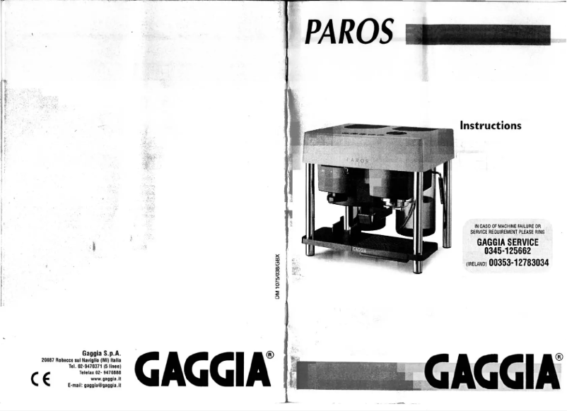 Imagen de la primera página del manual del dispositivo Paros ER 043