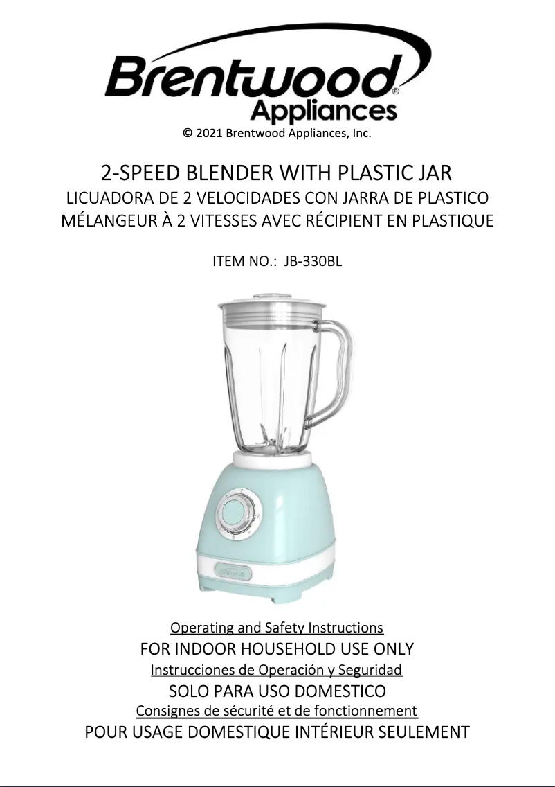 Imagen de la primera página del manual del dispositivo JB-330BL