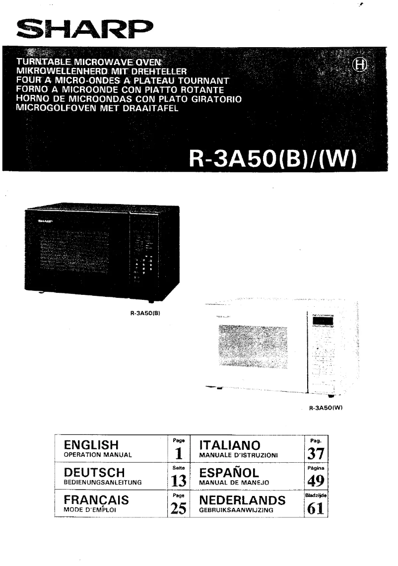 Imagen de la primera página del manual del dispositivo R-3A50W