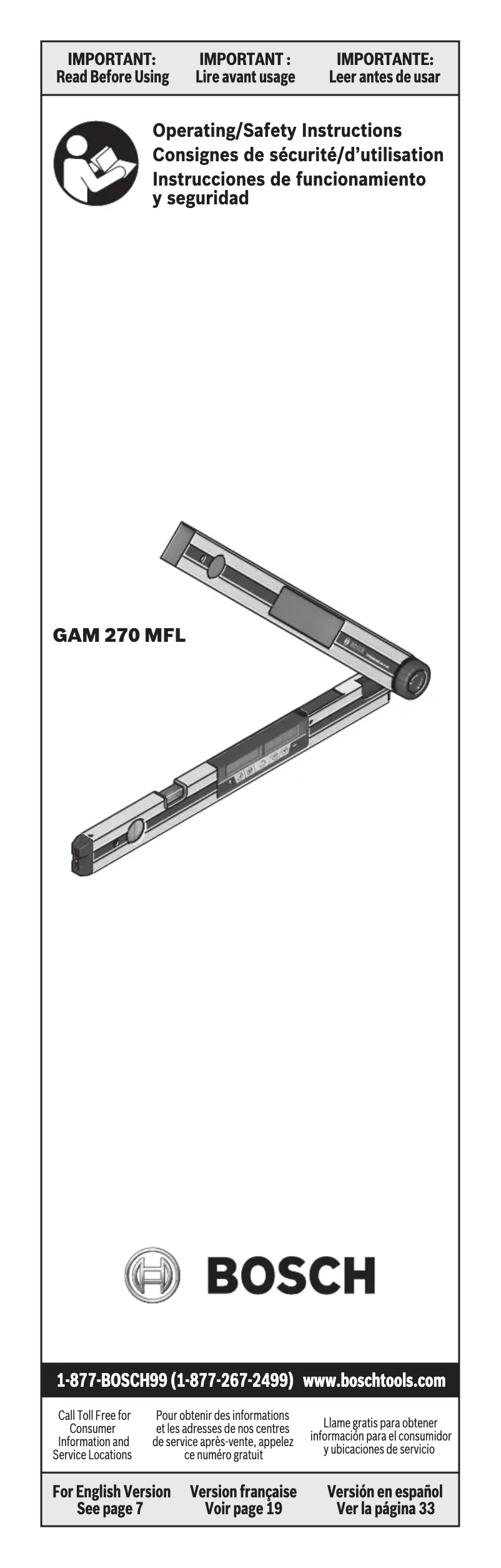 Imagen de la primera página del manual del dispositivo GAM 270 MFL