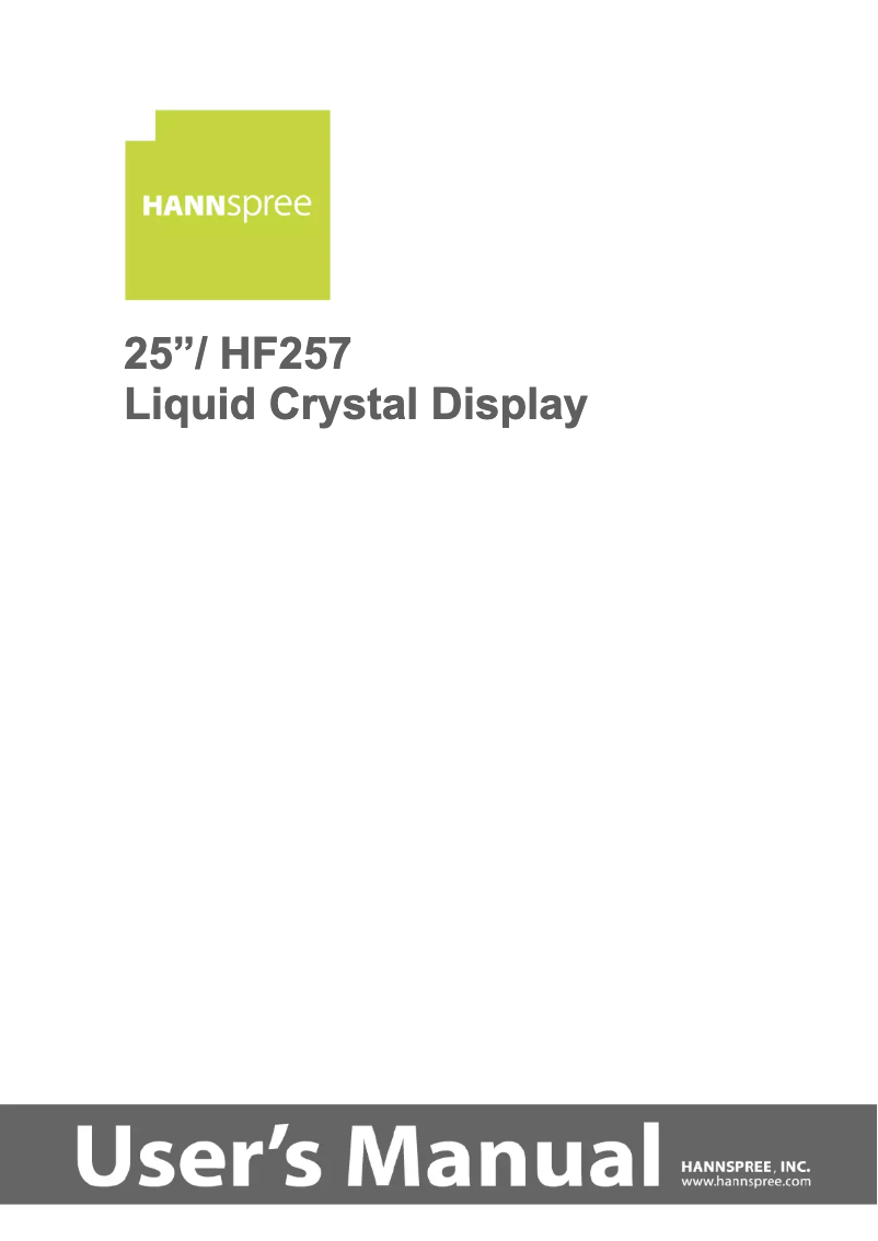 Imagen de la primera página del manual del dispositivo HF257