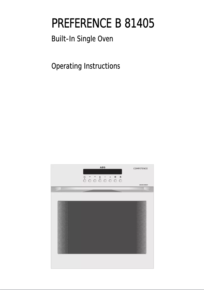 Imagen de la primera página del manual del dispositivo Competence B81405W