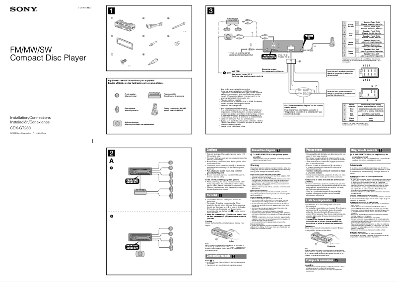 Imagen de la primera página del manual del dispositivo CDX-GT280