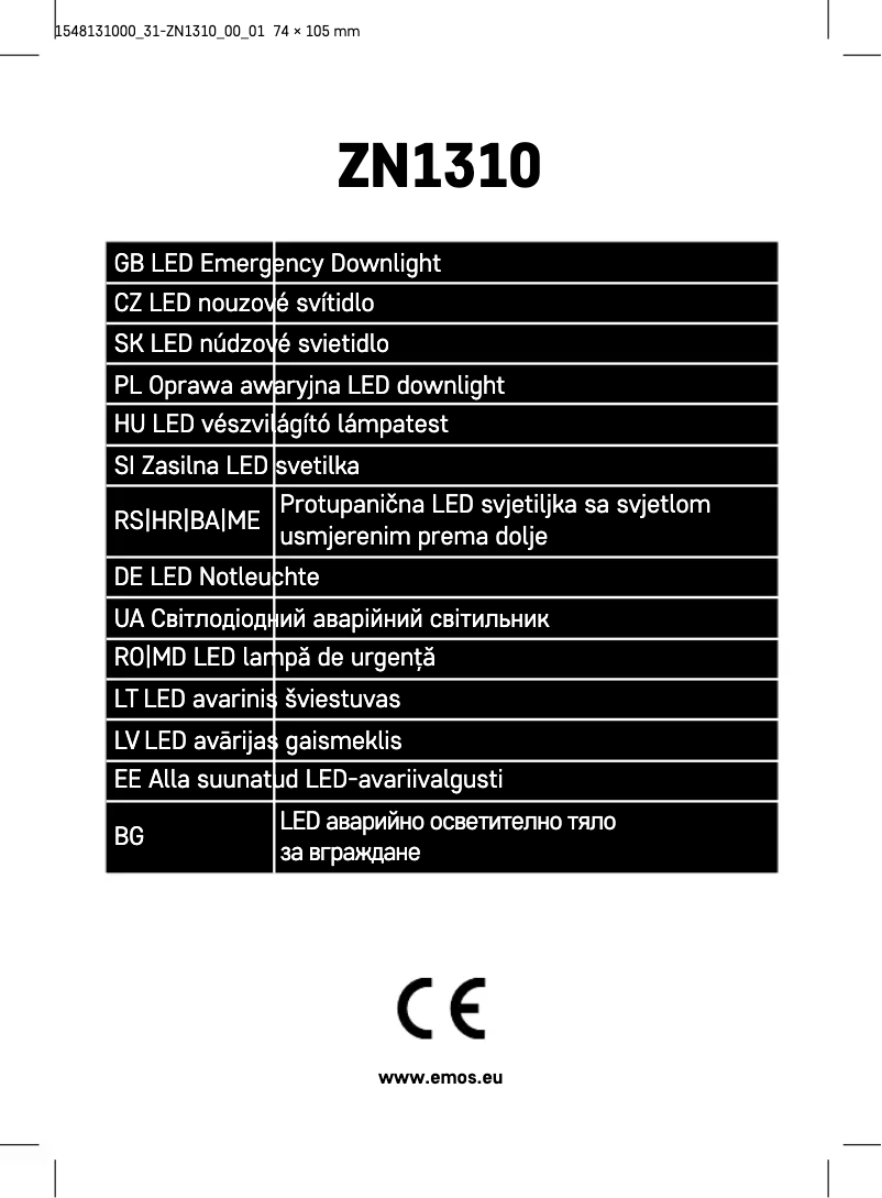 Imagen de la primera página del manual del dispositivo ZN1310
