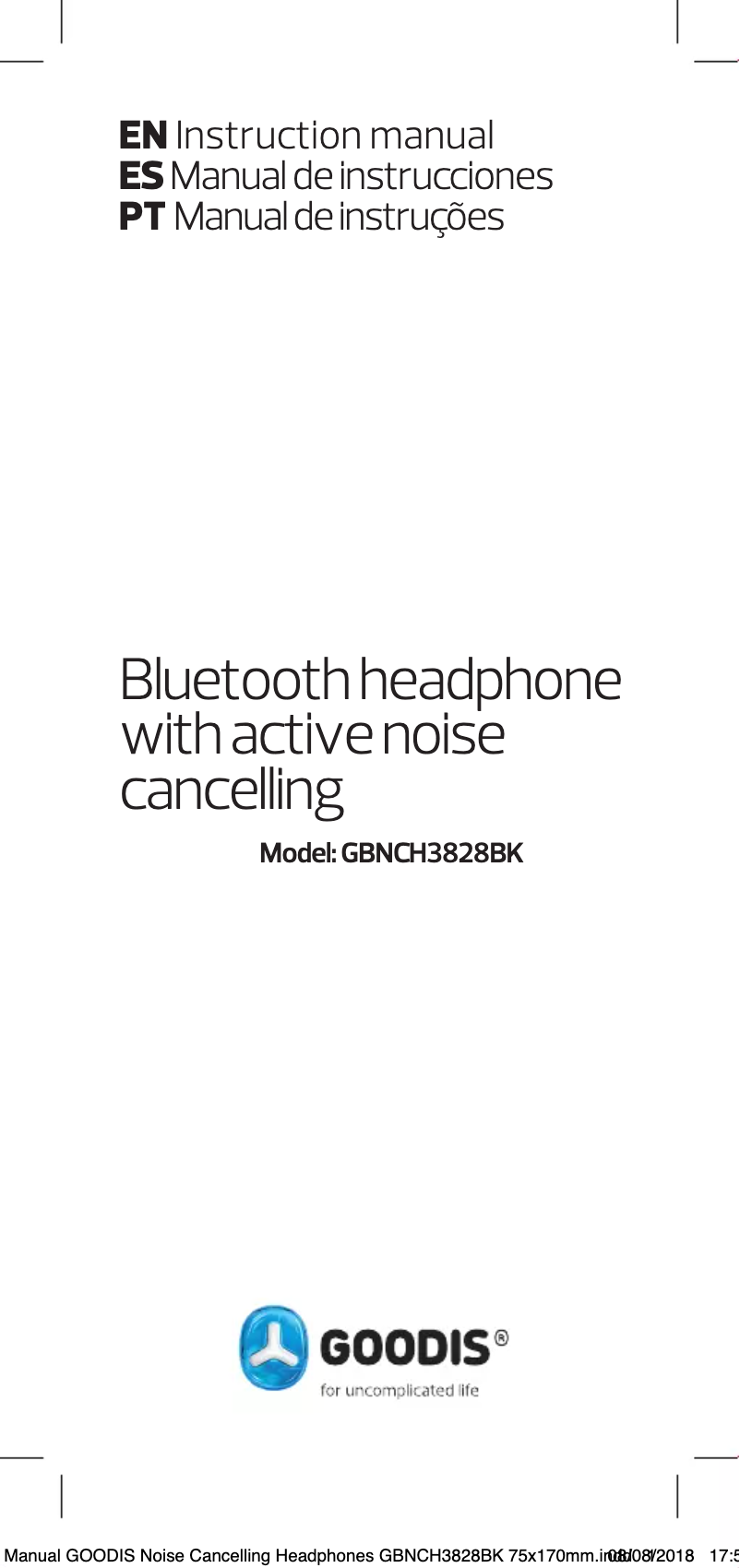 Página 1 del manual Manual de usuario Goodis GBNCH3828BK