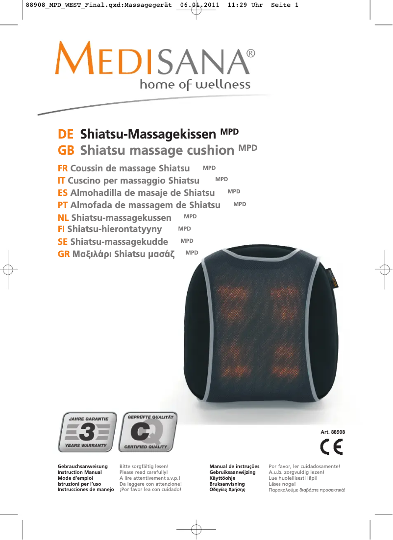 Imagen de la primera página del manual del dispositivo MPD