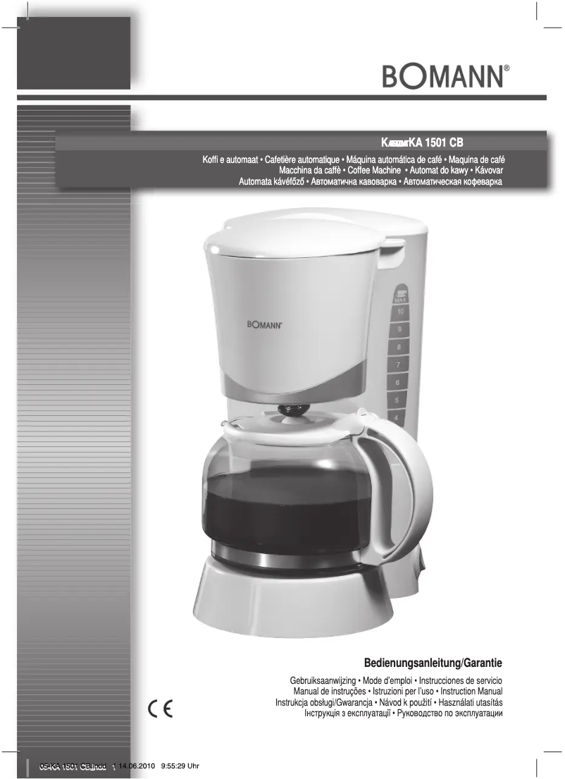 Imagen de la primera página del manual del dispositivo KA 1501 CB