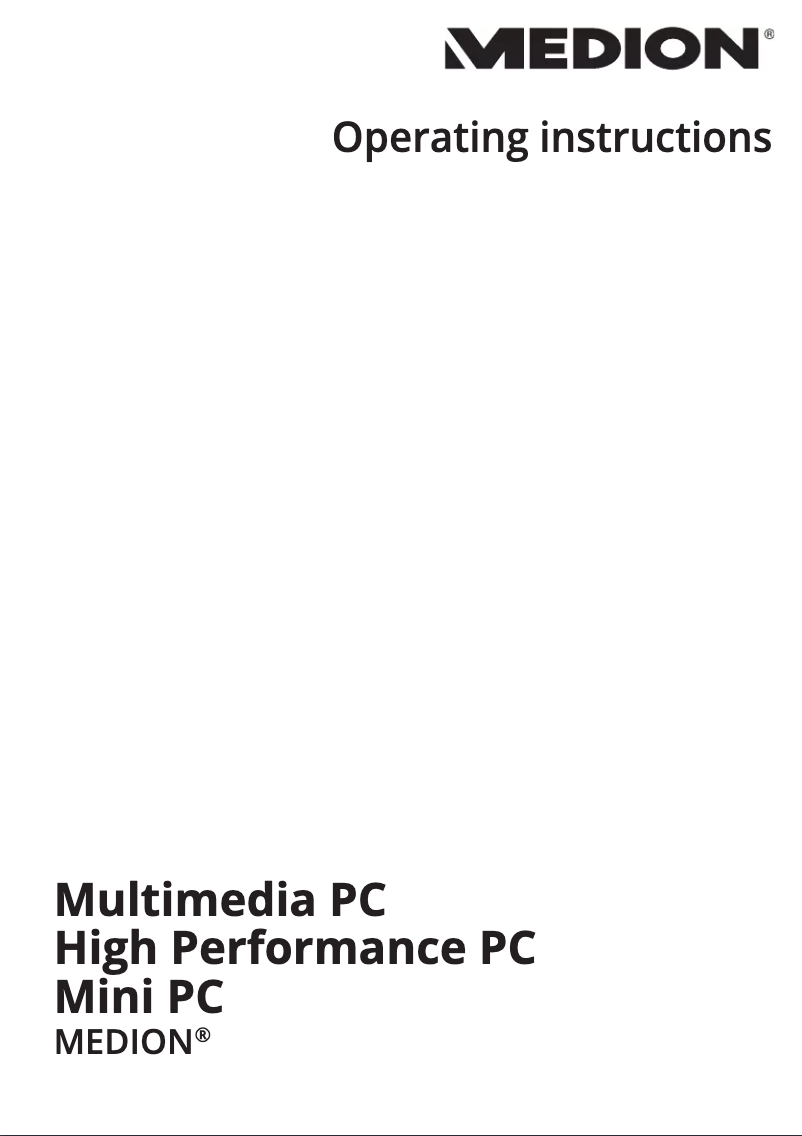 Imagen de la primera página del manual del dispositivo Erazer X67022 (MD 34117)