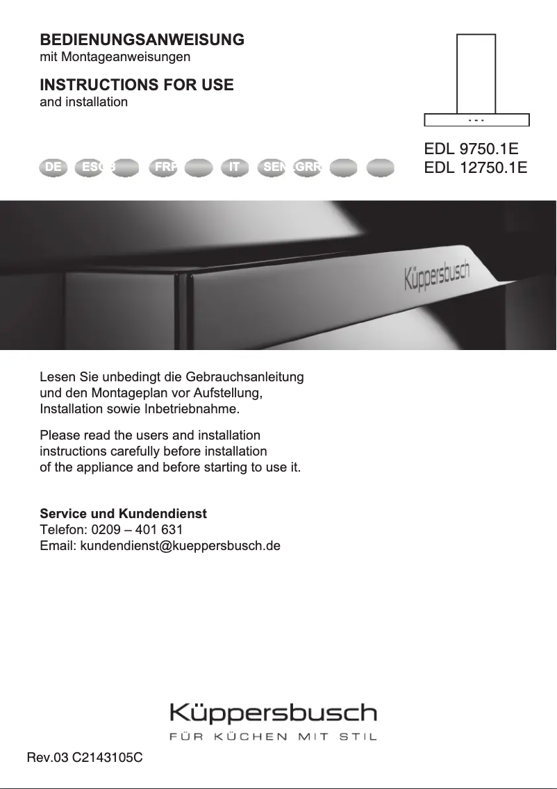 Página 1 del manual Manual de usuario Küppersbusch EDL12750.1E