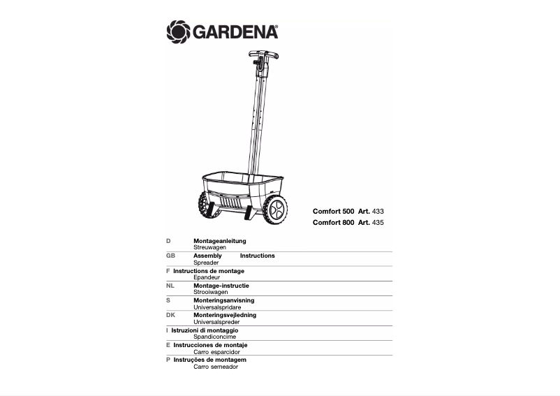 Página 1 del manual Manual de usuario Gardena Comfort Spreader 500