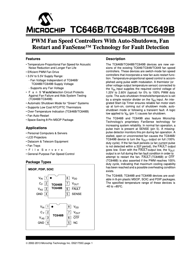 Imagen de la primera página del manual del dispositivo TC648B