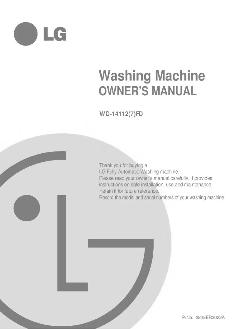 Página nº 1 - Manual de usuario LG WD-14112FD