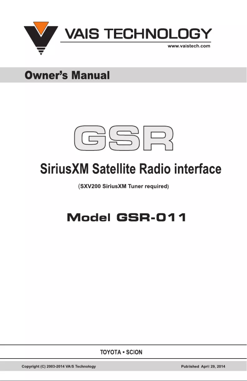 Página nº 1 - Manual de usuario VAIS GSR-024