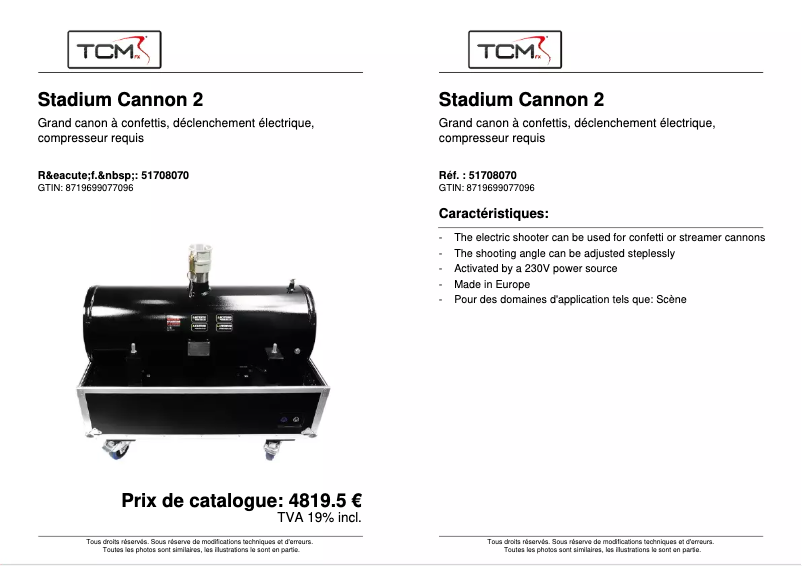 Imagen de la primera página del manual del dispositivo Stadium Cannon II
