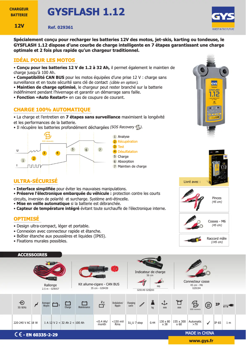 Imagen de la primera página del manual del dispositivo Gysflash 1.12