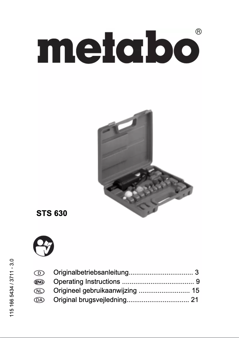 Página 1 del manual Manual de usuario Metabo STS 630 Set