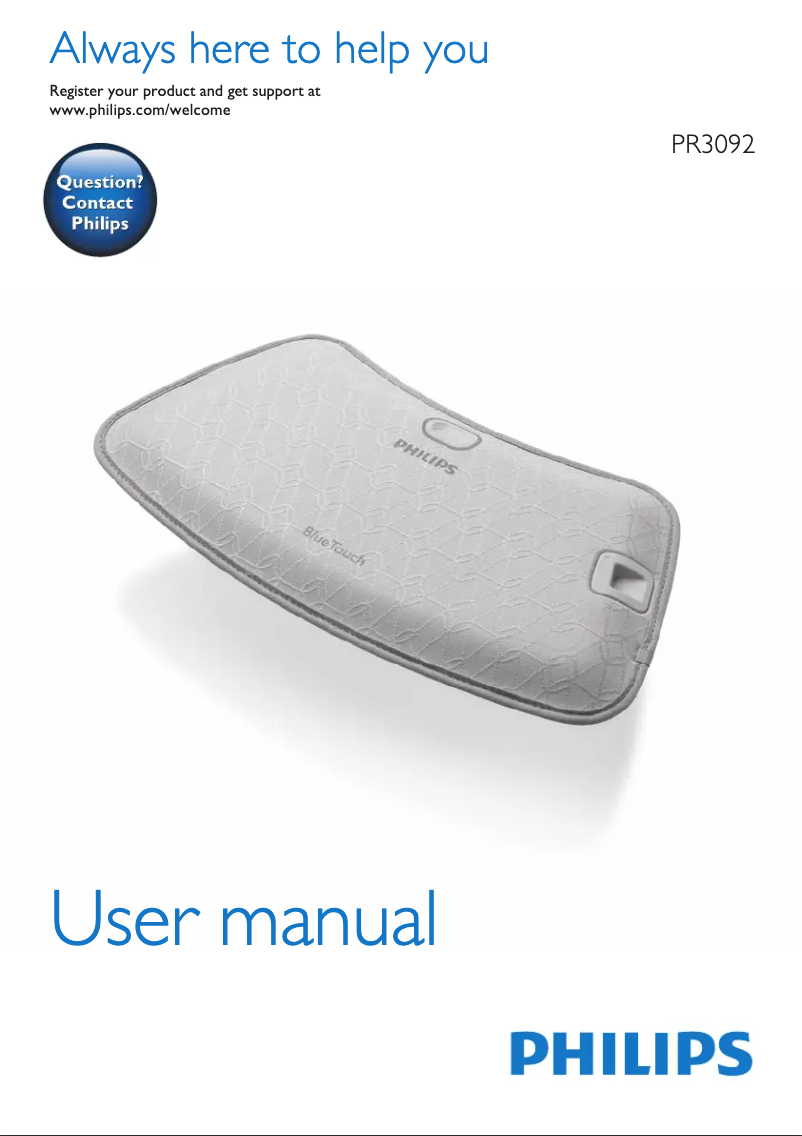 Imagen de la primera página del manual del dispositivo BlueTouch PR3092