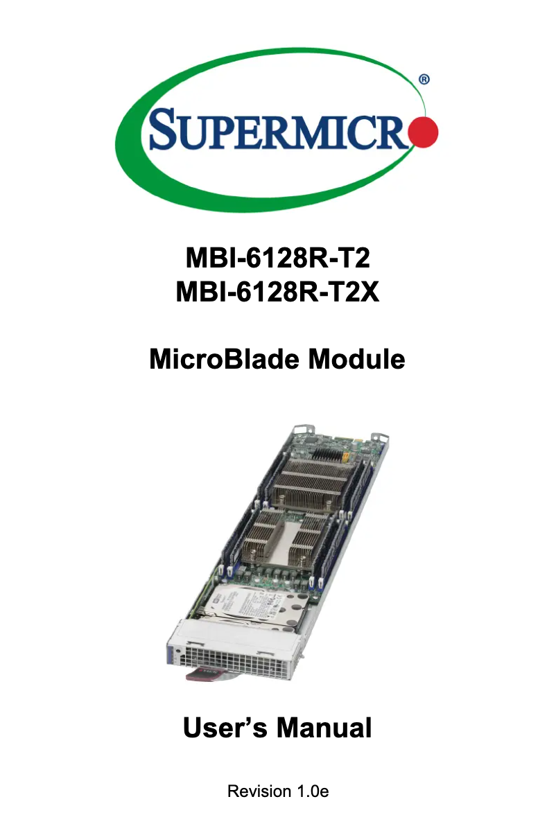 Imagen de la primera página del manual del dispositivo MicroBlade MBI-6128R-T2X