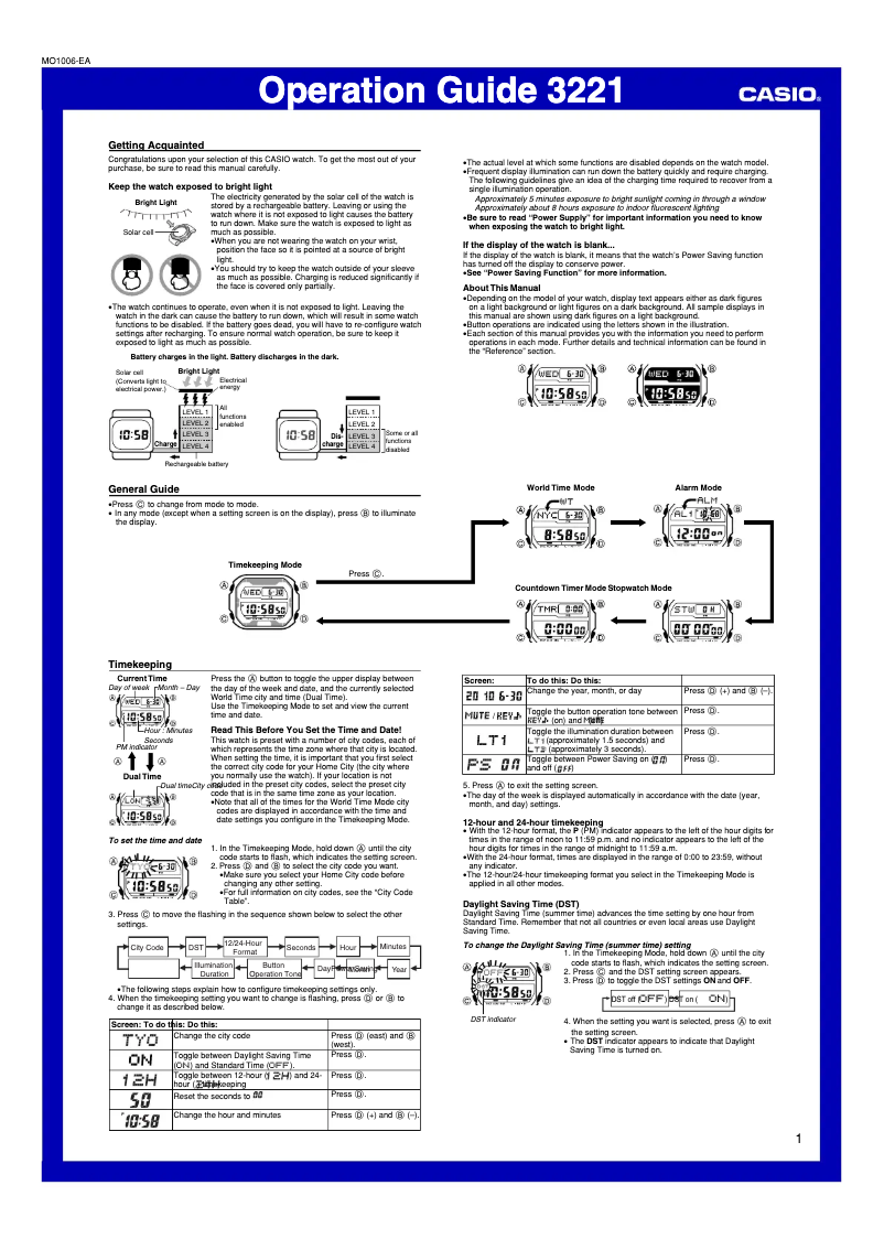 Página 1 del manual Manual de usuario Casio G-Shock GX-56BBGRLR-1ER