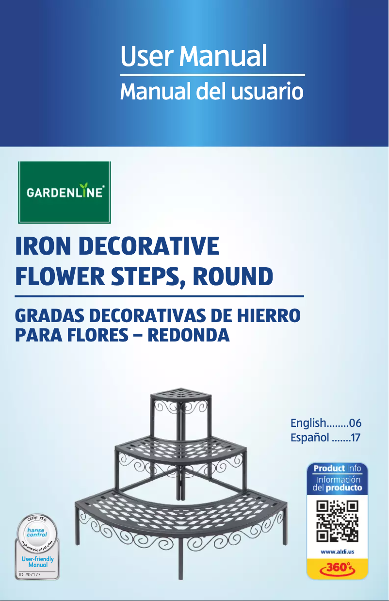 Página 1 del manual Manual de usuario Gardenline Round Decorative Flower Steps 94227