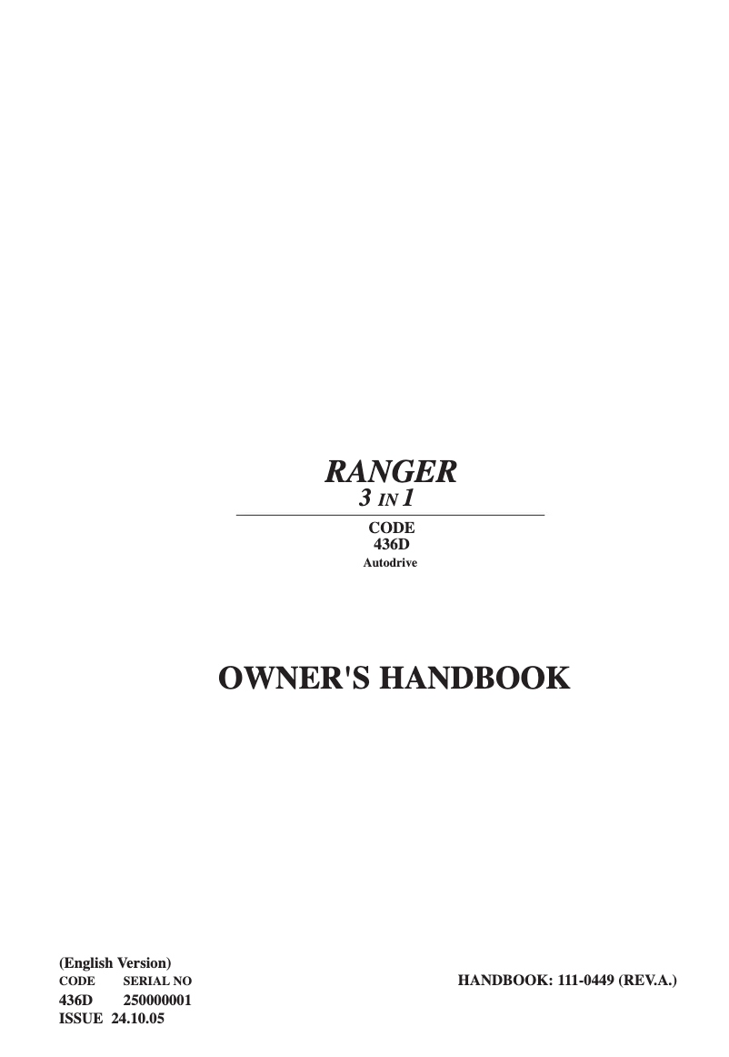 Página nº 1 - Manual de usuario Hayter Ranger 3 in 1