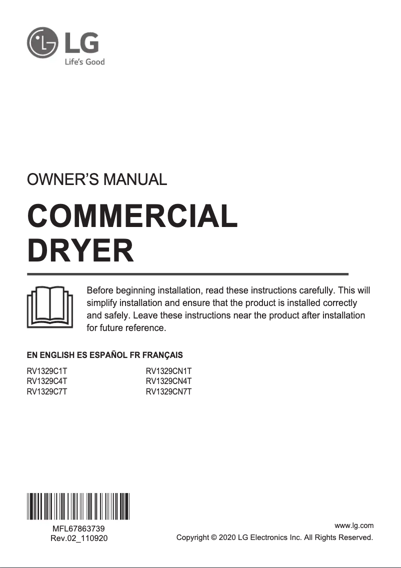 Página 1 del manual Manual de usuario LG RV1329C7T