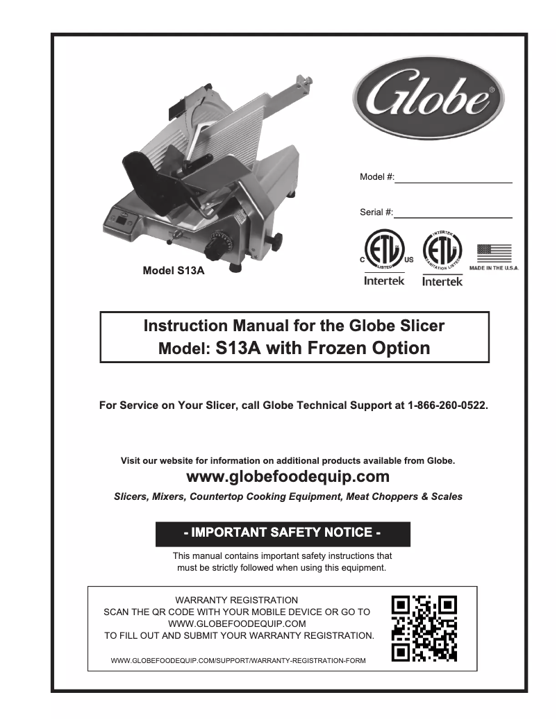 Página 1 del manual Manual de usuario Globe S13A-05