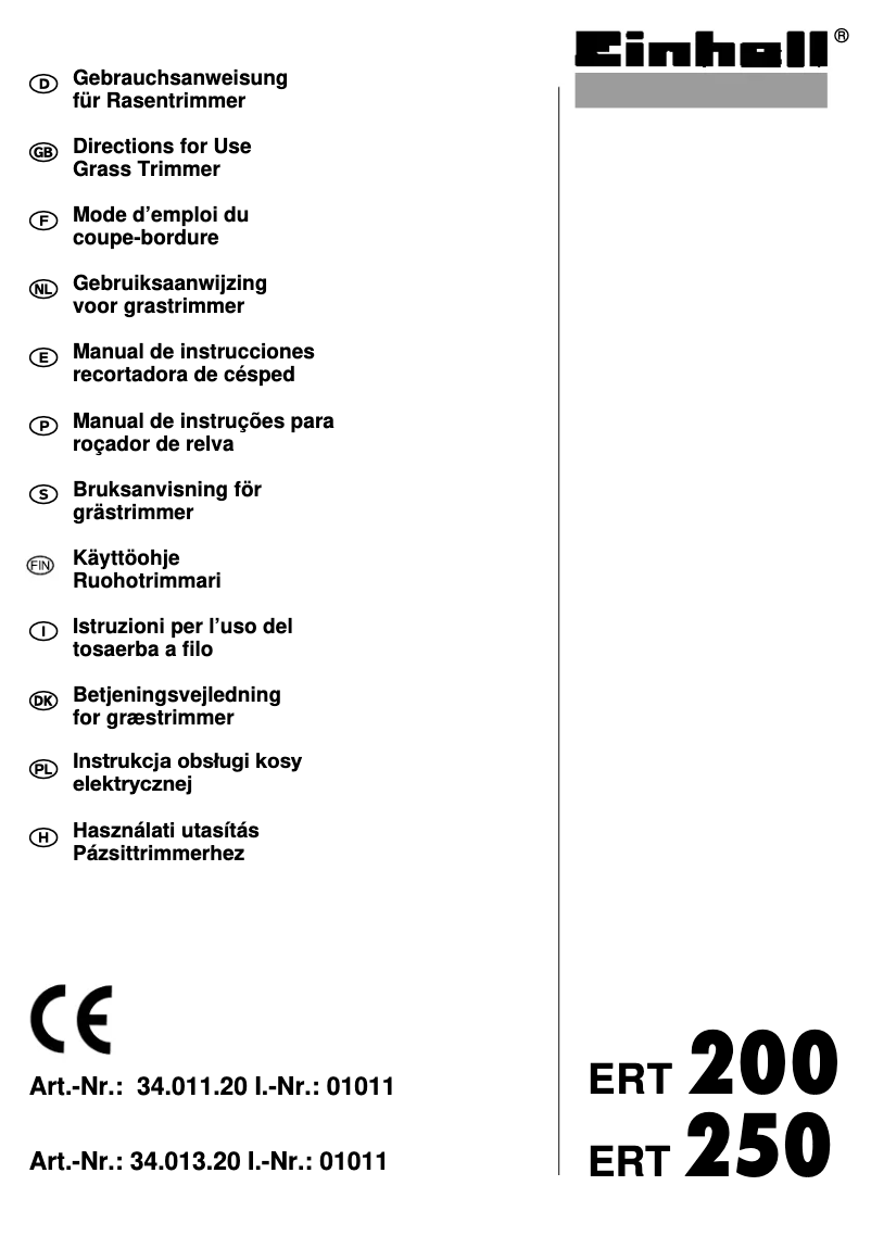 Imagen de la primera página del manual del dispositivo ERT 200