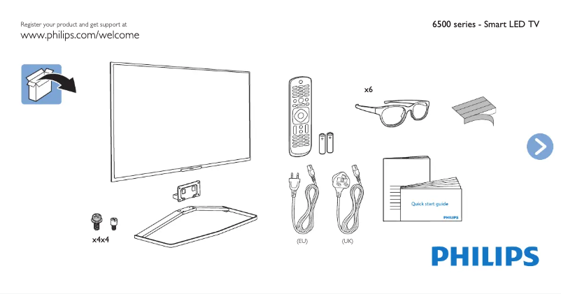 Imagen de la primera página del manual del dispositivo 55PFT6569