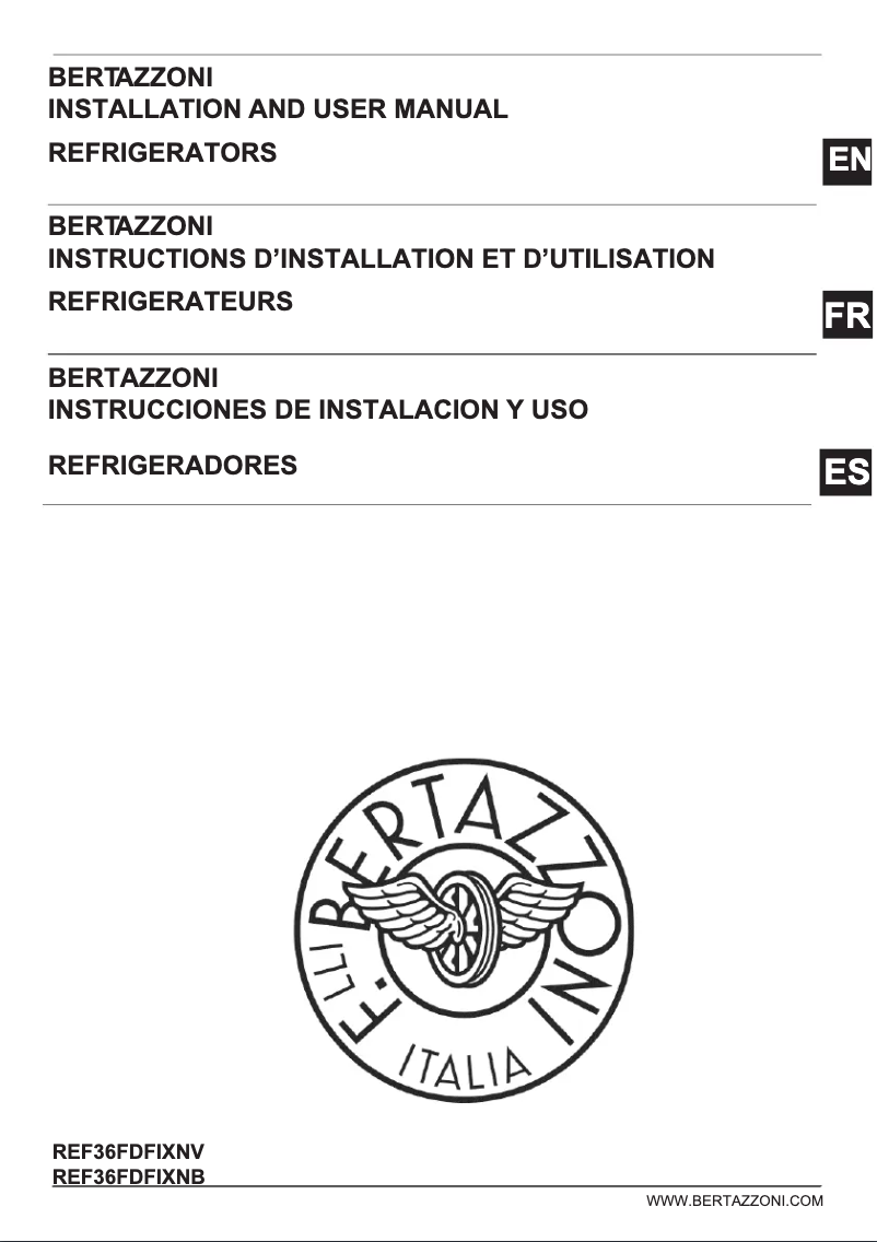 Página 1 del manual Manual de usuario Bertazzoni REF36FDFIXNB