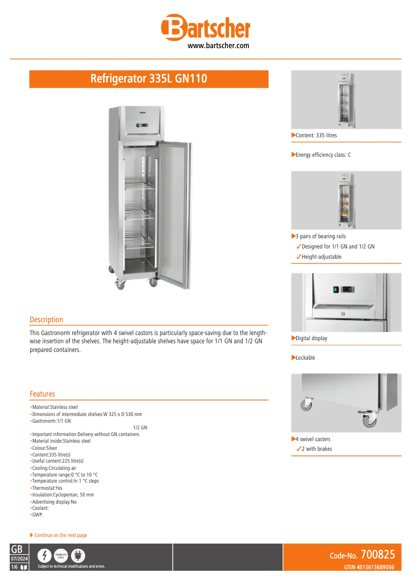 Imagen de la primera página del manual del dispositivo 335L GN110
