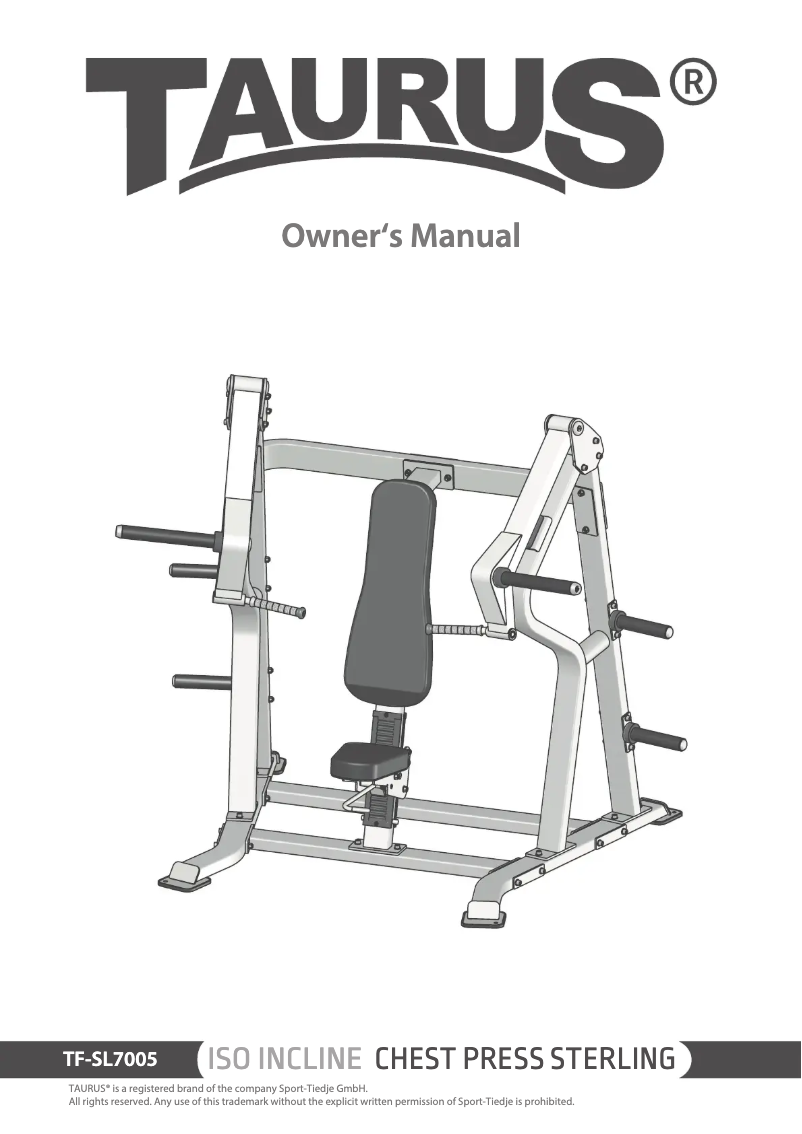 Imagen de la primera página del manual del dispositivo Iso Incline Chest Press Sterling